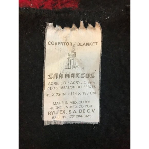 san marcos blanket Lap Throw Stadium Mexico 45 X 72 Acrylic Buffalo Plaid Check - Picture 2 of 6